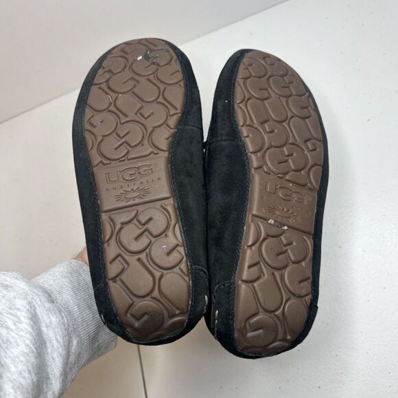 UGG Ansley Suede Black Slide On Fur Slippers Womens Comfort - Picture 8 of 8